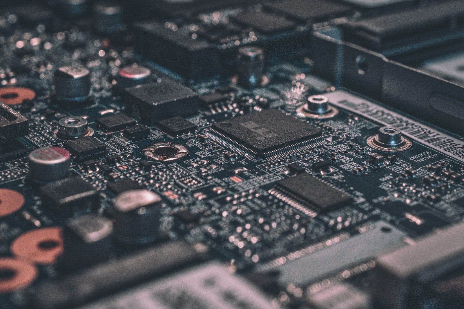 Close-up of technical maintenance and electronics work